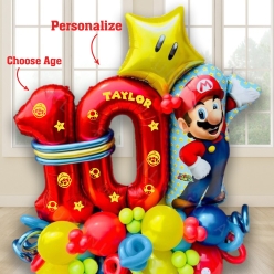 50% OFF: Mario Stars Personalized Balloon Column Kit